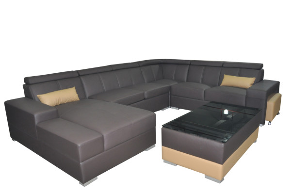 Wohn Leder Landschaft Sofa Couch Polster Garnitur Eck Sofas Sitz Garnituren Neu