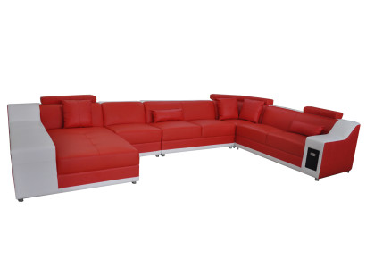 Wohn Leder Landschaft Sofa Couch Polster Garnitur Eck Sofas Sitz Garnituren Neu
