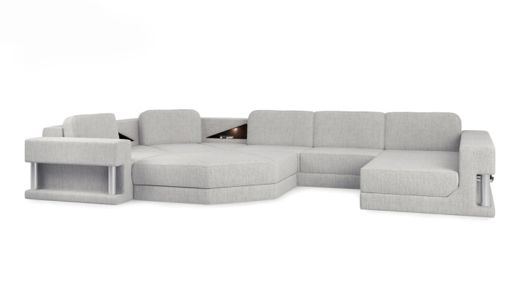Ecksofa mit USB Polster Textill Design Sofa Garnitur Wohnlandschaft Parlament