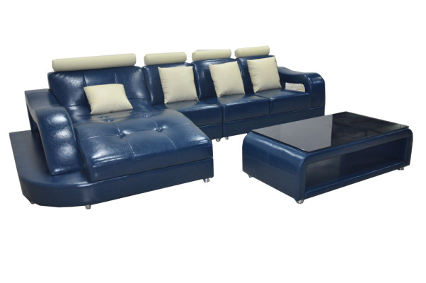 Ledersofa mit USB Wohnlandschaft Eck Garnitur Design Modern Sofa L-Form L6015