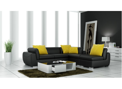 Ledersofa mit USB Wohnlandschaft Ecksofa Eck Garnitur Design Modern Sofa F3014