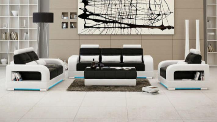 Sofa Couch Polster Wohnlandschaft Sitz Möbel Set Garnitur 3+2+1 Couchen