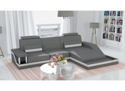 Ecksofa Garnitur Leder Textil Stoff Wohnlandschaft Sofa USB Neu Maßanfertigung