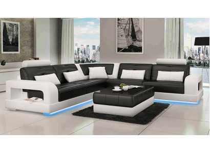 LEDERSOFA SOFA ECKCOUCH USB SOFAGARNITUR DESIGN COUCH WOHNLANDSCHAFT Nach Maß