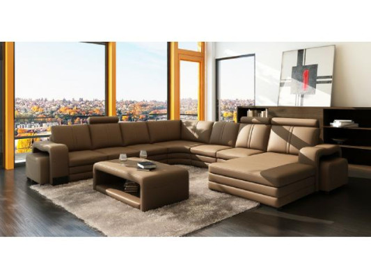 XXL LEDERSOFA LEDERCOUCH LEDERECKSOFA WOHNLANDSCHAFT ECKSOFA NEU GARNITUR SOFA