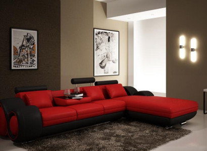 Patentiertes Design Ecksofa Sofa + USB,Polster Leder Ecke BERLIN Wohnlandschaft
