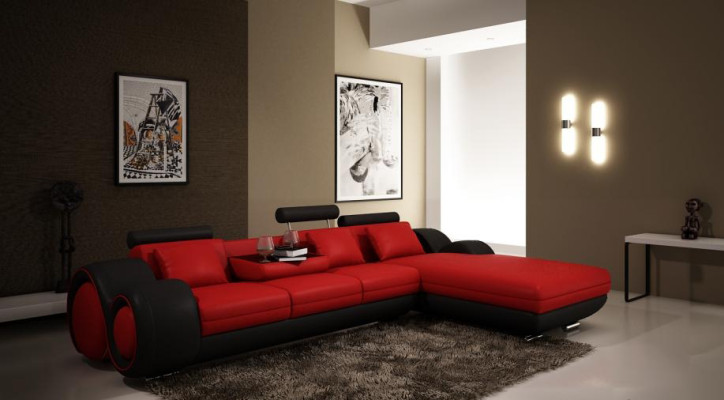 Patentiertes Design Ecksofa Sofa +USB,Polster Leder Ecke Wohnlandschaft BERLIN