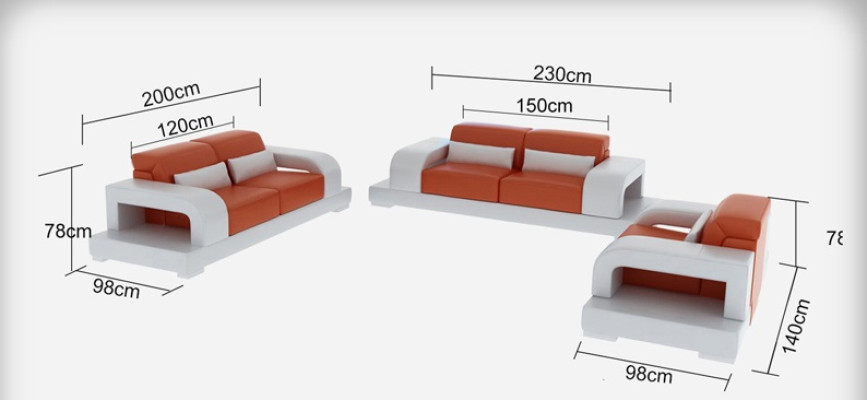 Ledersofa Couch Wohnlandschaft 3+2+1 Sitzer Garnitur Design Modern Sofa mit USB