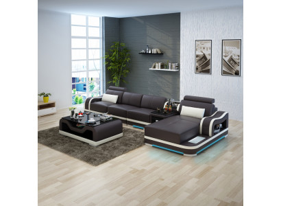 Luxuriöses Leder Ecksofa L-Form Moderner Charme für Ihr Wohnzimmer