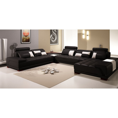 Design Wohnlandschaft Sofa Ecksofa Couch Polster Eck Sitz Garnitur Leder USB+LED