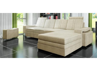 Textilcouch mit USB Stoffsofa Stoffcouch Ecksofa Sofa Polster Garnitur Ecke Neu