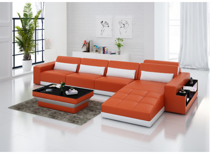 Ledersofa Modern Couch Wohnlandschaft Ecksofa Dekor Eck Design Garnitur