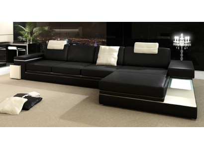Ledersofa mit USB Wohnlandschaft XXL Ecksofa Bigsofa Design Couch Designersofa