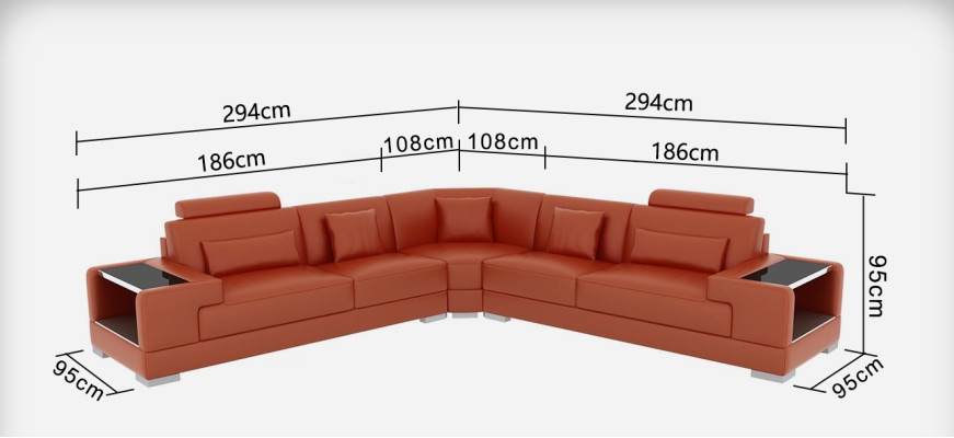 Ledersofa Couch Wohnlandschaft Ecksofa Eck Garnitur Design Modern Sofa mit USB