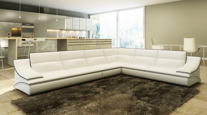 Ledersofa Couch Wohnlandschaft Ecksofa Eck Garnitur Design Modern Sofa USB A1160