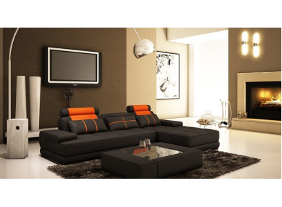 Ledersofa Ecksofa Sofa mit USB Polster Ecke Designer Sofas Couchen Neu Paris S/O