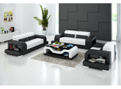 Ledersofa Couch Wohnlandschaft 3+2+1 Sitzer Garnitur Design Modern Sofa G8006D