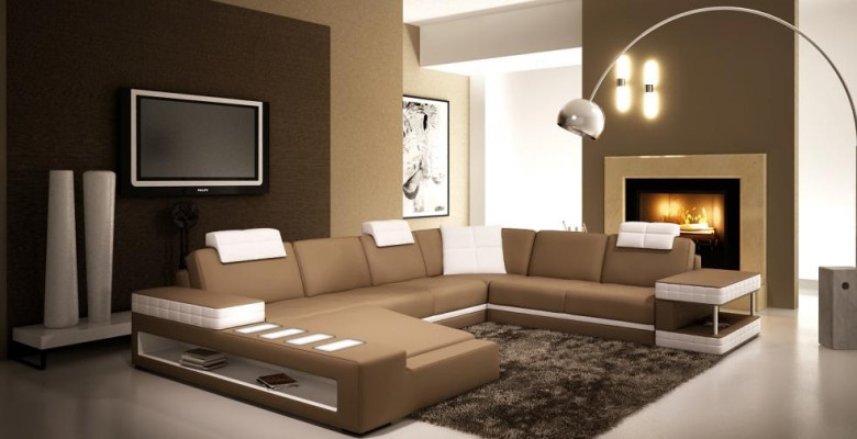 Ledersofa Ecksofa Wohnlandschaft Designer Couch Licht Sofa Polster Hallstadt -S
