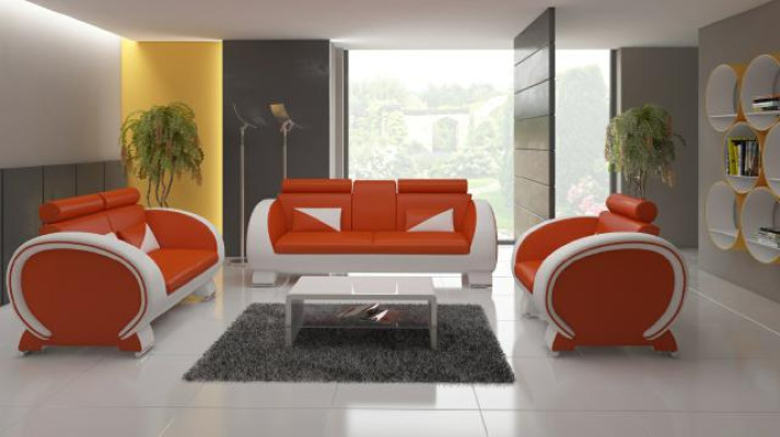 LEDERSOFA 3+1 COUCH POLSTERGARNITUR POLSTER SOFA LEDERSOFA DESIGNERSOFA mit USB