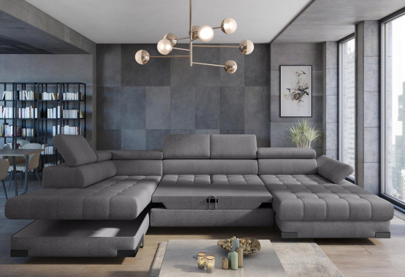 Couch Stoff Sofas Eckcouch Kasten Neu Design Ecksofa U-form Bettfunktion