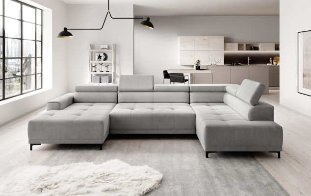 Design Ecksofa Sofa L-form Bettfunktion Couch Polster Sitz Eck Sofas Textil Neu