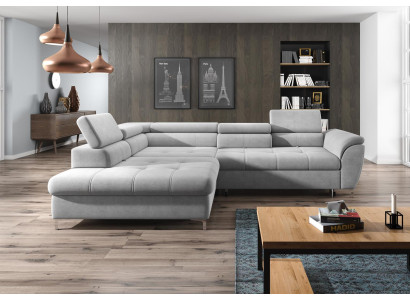 Ecksofa L-Form Sofa Design Polster Modern Textil Bettkasten Multifunktion Stoff
