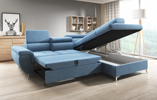 Stoff L-Form Couch Wohnlandschaft Ecksofa Garnitur Dekor Modern Design Sofa