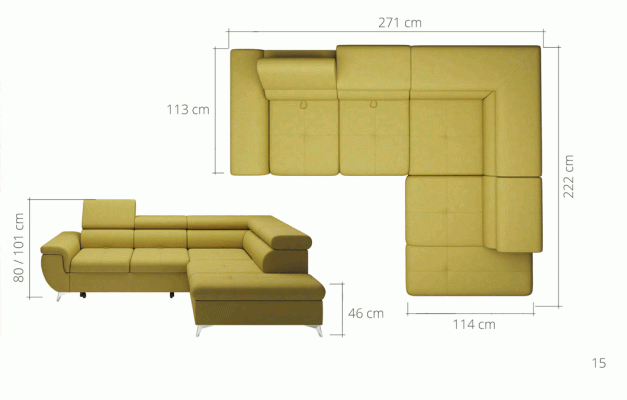 Stoff L-Form Couch Wohnlandschaft Ecksofa Garnitur Dekor Modern Design Sofa