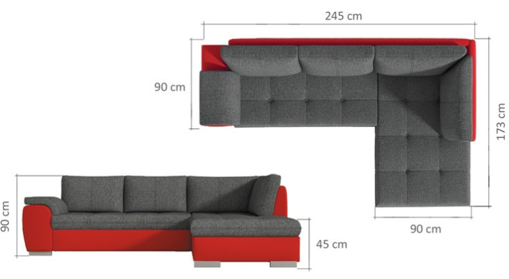 Sofa Schlafsofa Designer Sofa mit Bettfunktion + Bettkasten Ecksofa Couch NEU