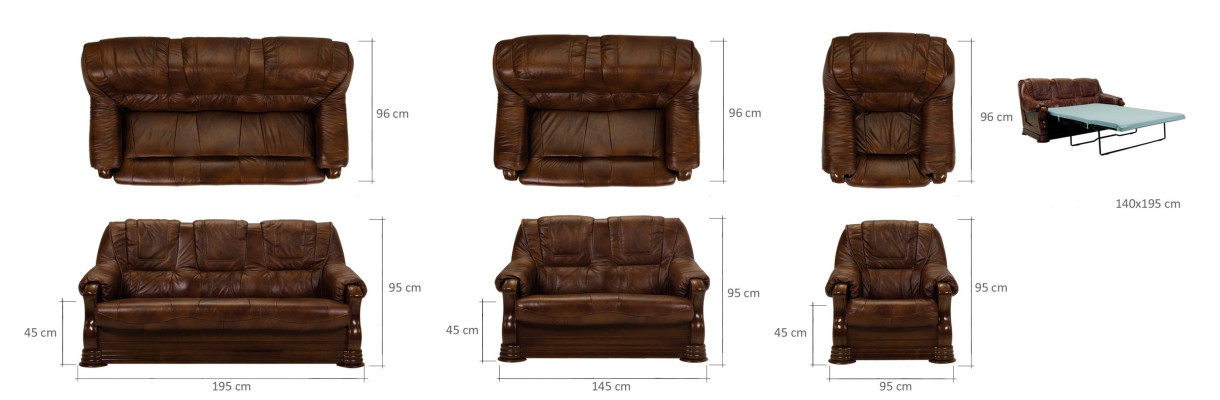 Sofa Schlafsofa Designer 3 Sitzer Sofa mit Bettfunktion Garnitur Couch Ledersofa