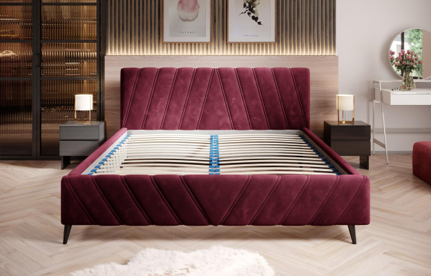 Luxus Bett Design Textil Betten Polster Hotel 180x200cm Schlafzimmer Möbel Samt
