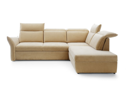 Ecksofa L-form Beige Eckcouch mit Schlaffunktion Garnitur Wohnlandschaft