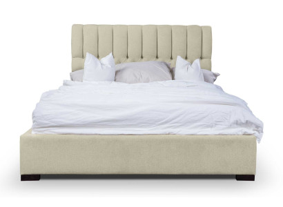 Bett Beige Doppelbett Holz Modern Betten Luxus Stoff Bett Schlafzimmer