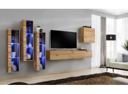 Wohnzimmermöbel Hochglanz Wohnwand TV Ständer Garnitur Luxus Stil Designer