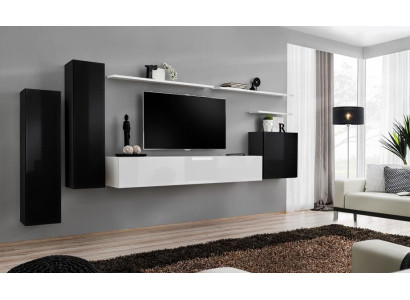 Wohnwand Set 7tlg TV-Ständer Luxus Designer Sideboard Wohnzimmer Wandregal Neu