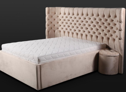 Beiges Chesterfield Doppelbett Moderne Schlafzimmer Möbel Luxus Betten