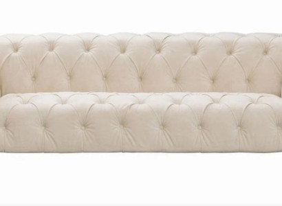 Beige Chesterfield Dreisitzer Modern Design Couchen Stoff Sofa designer Möbel