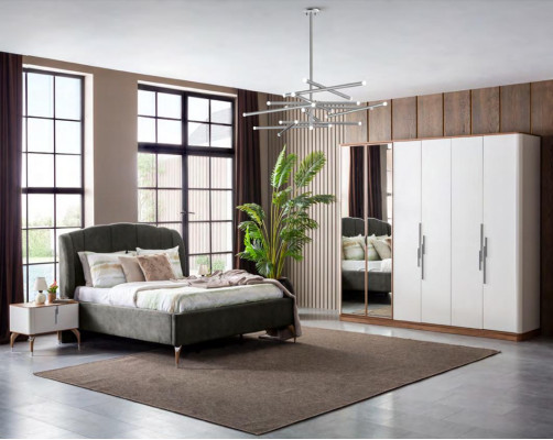 Schlafzimmer luxuriöse Nachttisch Beistelltisch Design Modernes neu Weiß Holz