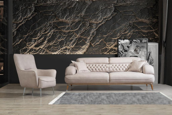 Wohnzimmer Sofa Set Dreisitzer Chesterfield Modern Sessel Neu Design