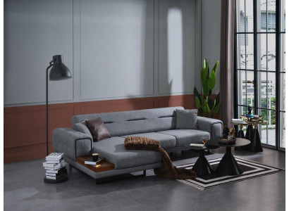 Modern Grau Ecksofa L-Form Wohnzimmer Sofa Luxus Einrichtung Neu Design