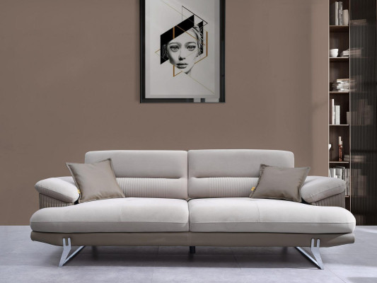 Sofa Dreisitzer Grau Couch Polstermöbel Wohnzimmer Textil Einrichtung