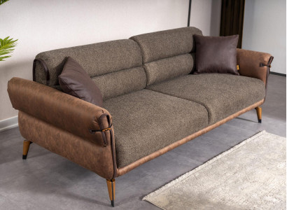Braun Sofa Zweisitzer Wohnzimmer Polstermöbel Couch Neu Einrichtung