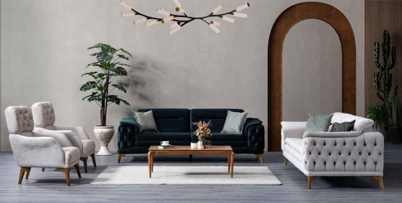 Wohnzimmer Sofa Luxus Couch Textilmöbel Polstersofas Neu Holzgestell -
