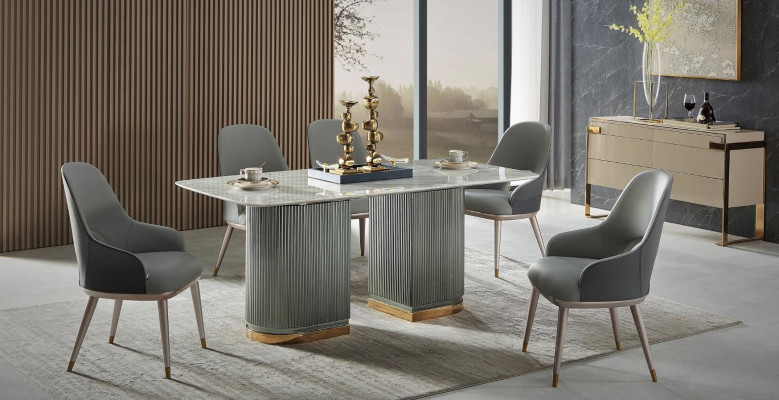 Design Set 6x Stuhl Lehnstuhl Polster Stühle Gastro Esszimmer Leder Neu Sessel