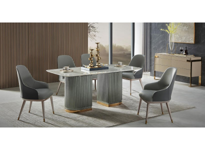 Design Set 6x Stuhl Lehnstuhl Polster Stühle Gastro Esszimmer Leder Neu Sessel