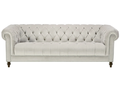 Silber Dreisitzer Stoff Design Couchen Polster Sofas Original Chesterfield Neu