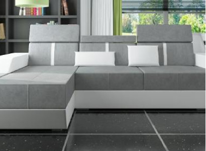 Stoffsofa Ecksofa Textil Stoff Wohnlandschaft Polster Neu Textilsofa Sofa + USB