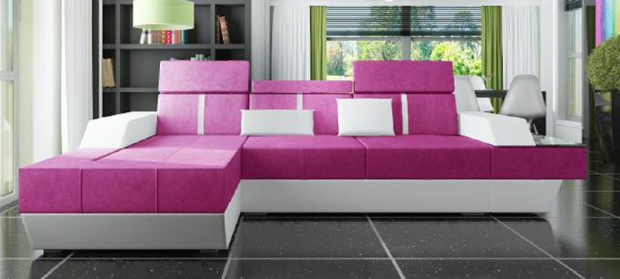 Stoffsofa Ecksofa Textil Stoff Wohnlandschaft Polster Neu Textilsofa Sofa + USB