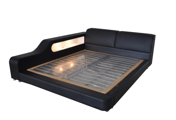 Design Bett XXL Big Betten Leder Polster Hotel 200x200cm Multifunktion Regal USB
