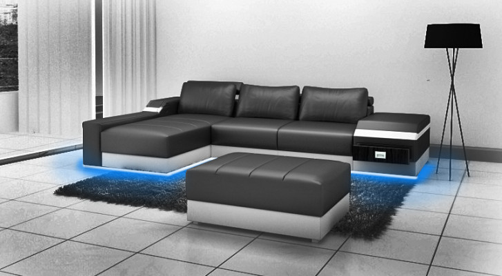 Ecksofa Eck Sofa Couch Polster Leder Garnitur Wohnlandschaft Chaiselounge Sofas